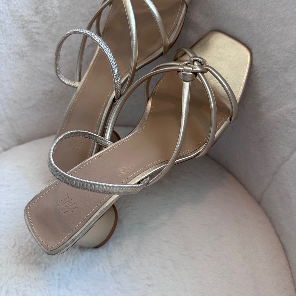 Elegant Gold Strappy Women's Heels